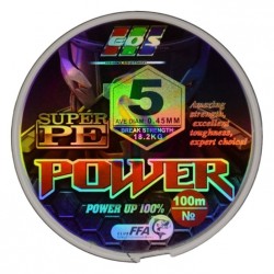 Рыболовный шнур, EOS Power Super PE, 100м, сечение 0,45мм